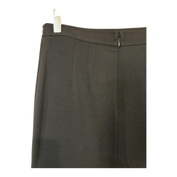 St John Caviar Pencil Skirt Black Wool Blend Sz 4 Unlined Back Zip - Picture 4 of 5